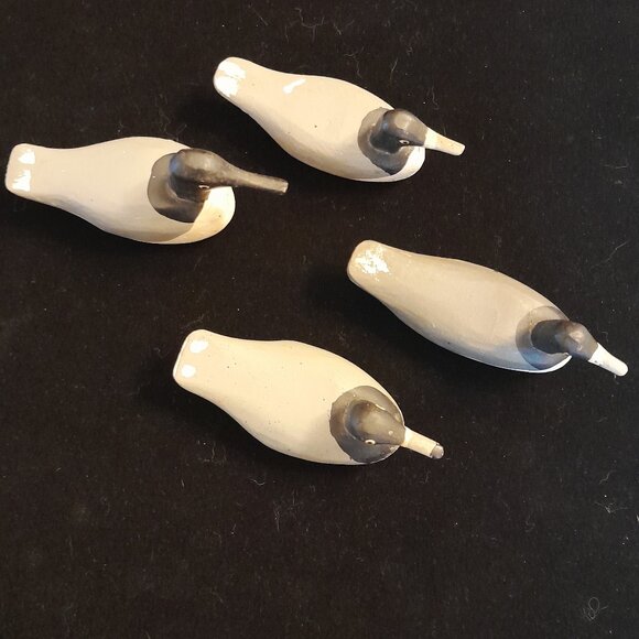 VTG Folk Art Hand-Carved Waterfowl, Set of 4 - Picture 3 of 3